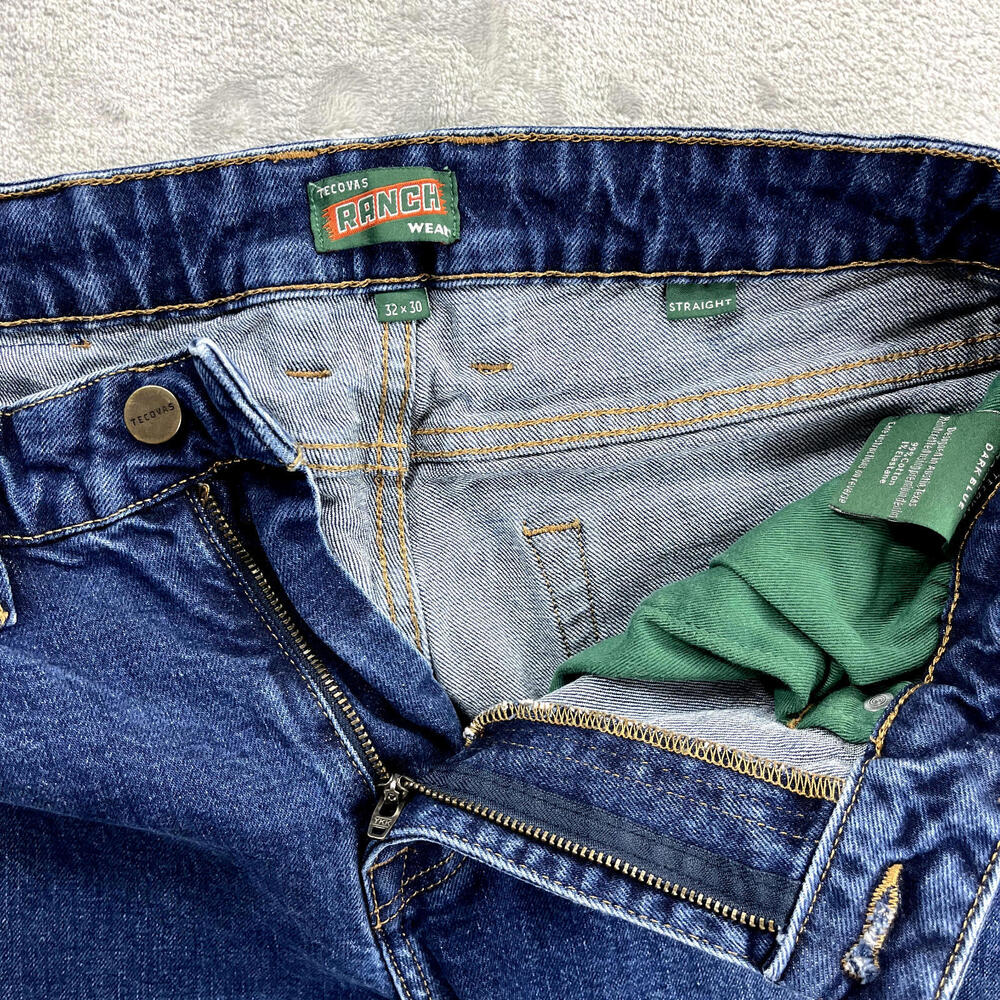 Tecovas Jeans Men's 32x30 Dark Blue Straight Leg Five Pocket Ranchwear - Picture 5 of 11